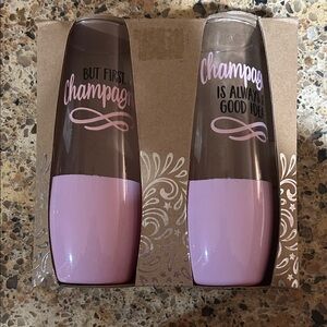 Pink Champagne Flutes Set